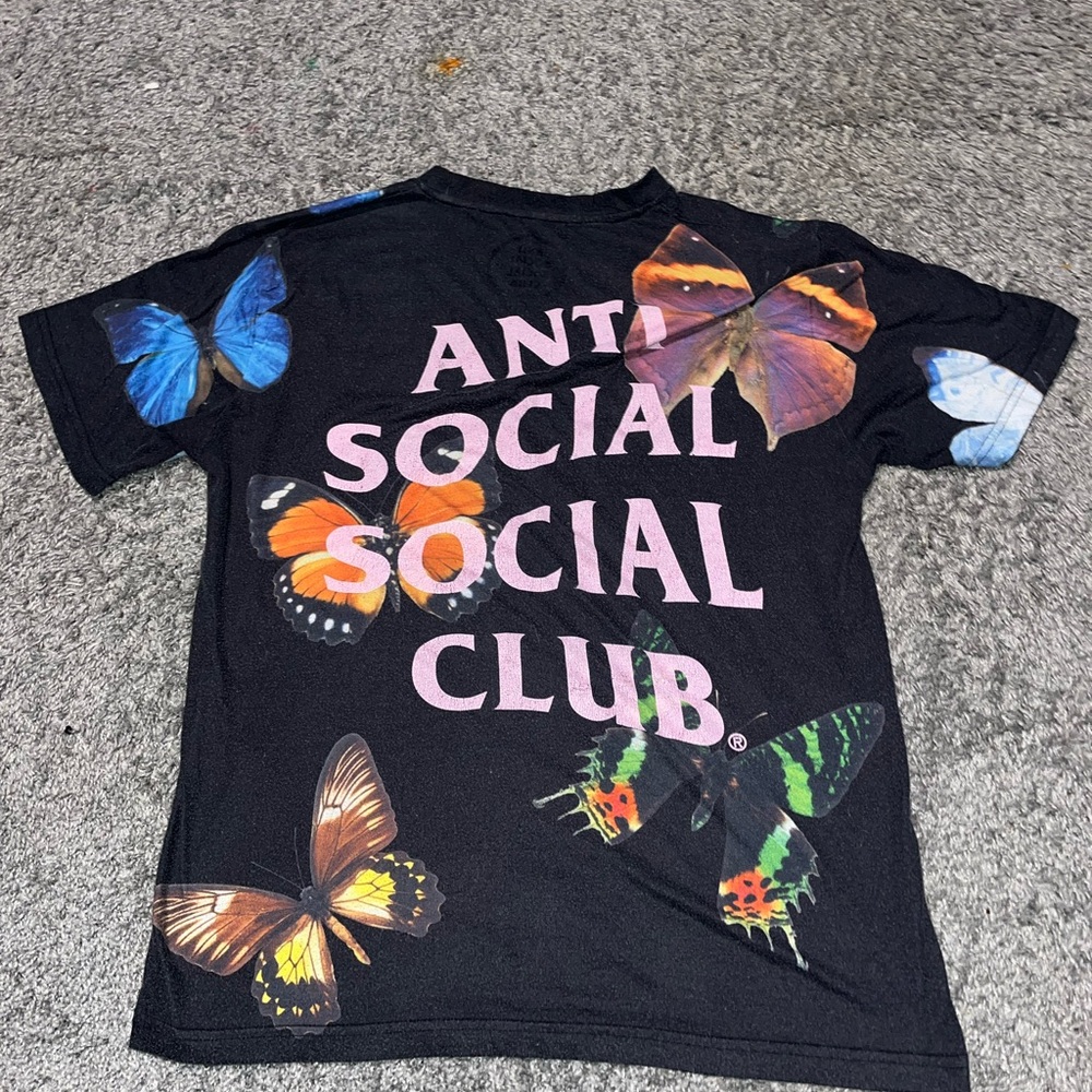 Anti Social Social Club Kids Tee with Colorful Butterflies